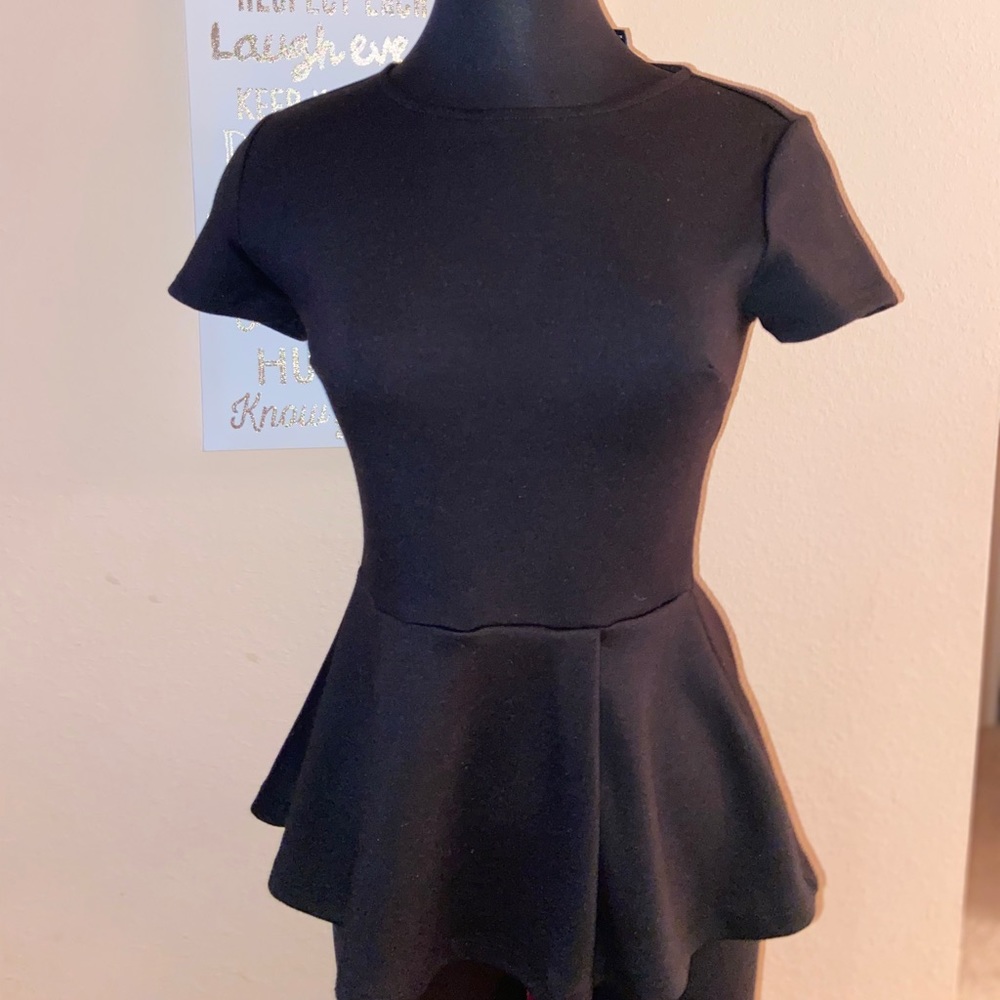Black peplum top